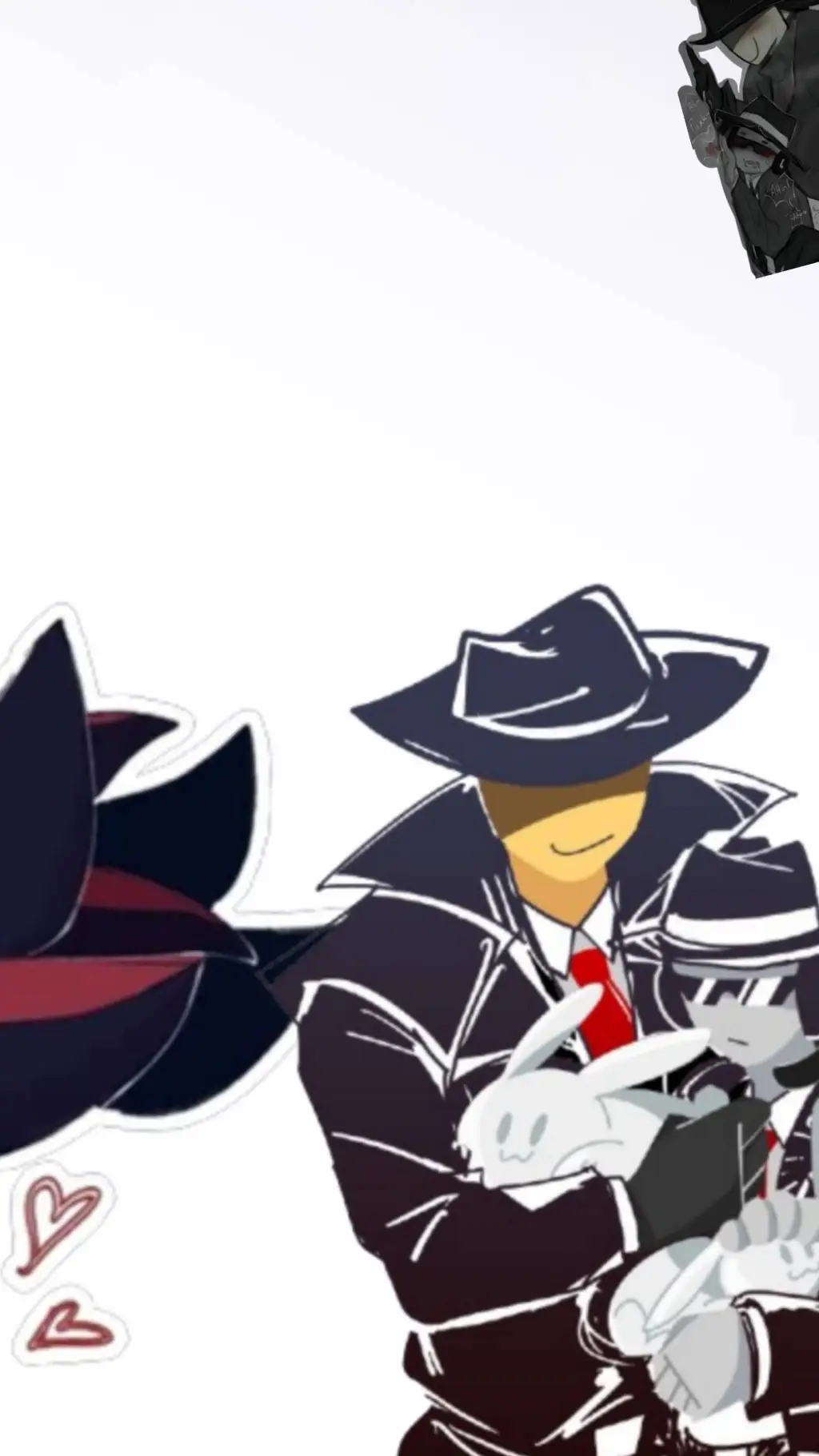 ai character: double fenora background