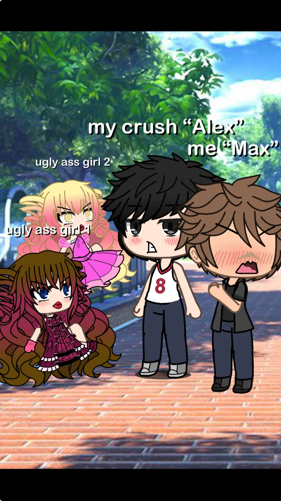 ai character: Me and my crush background