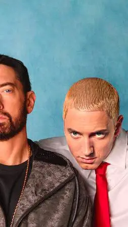 ai character: Eminem vs slim background