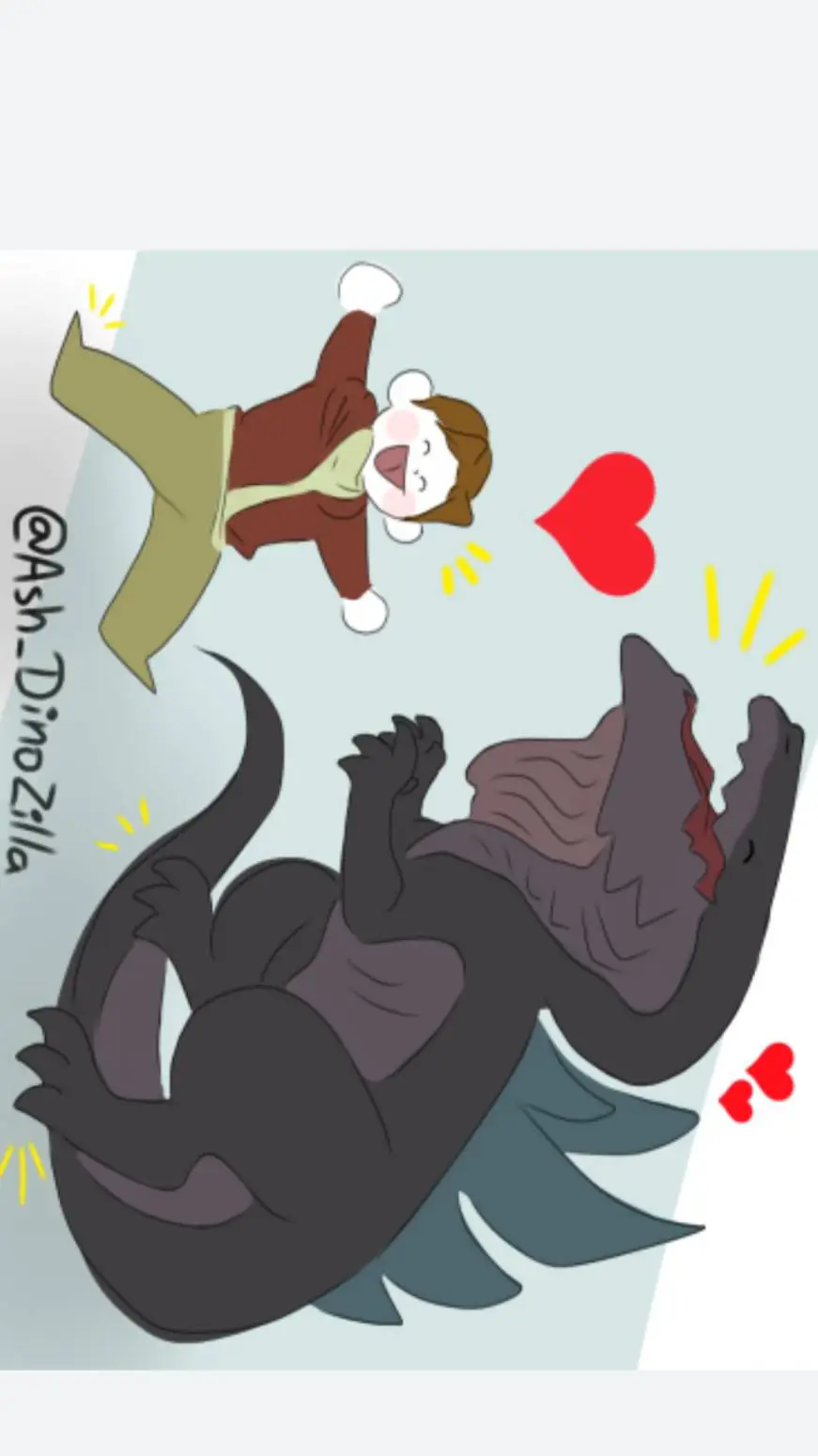 ai character: pet baby Zilla background