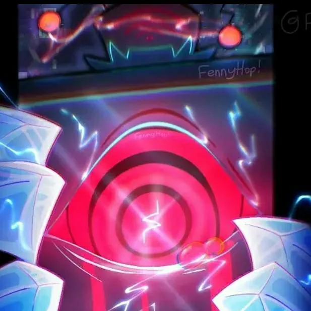 chat with ai character: broken vox 💙🖤❤️