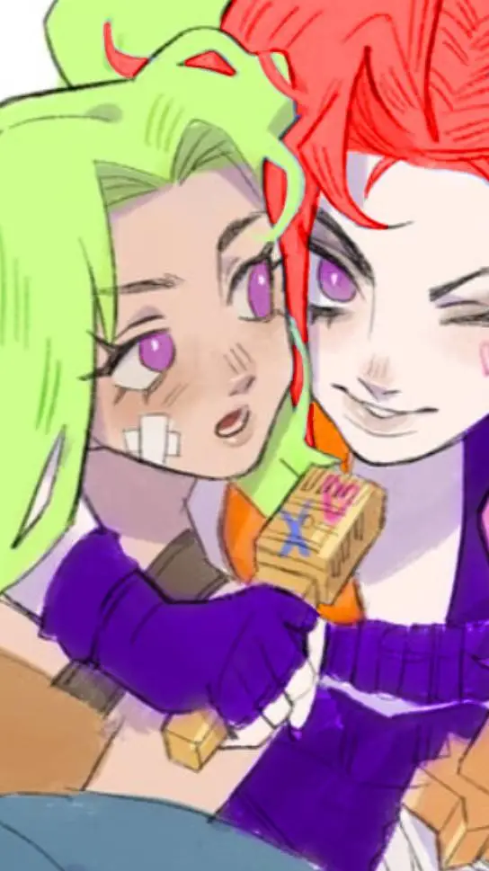 ai character: jinx twins sister  background