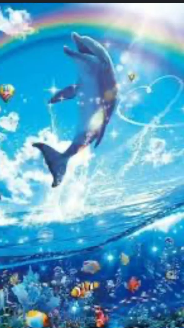 ai character: 🌈🐬🦄 background