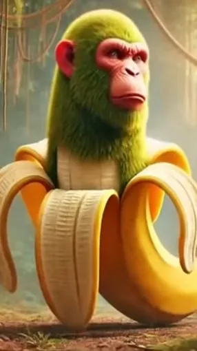 ai character: Schimpansini banan background