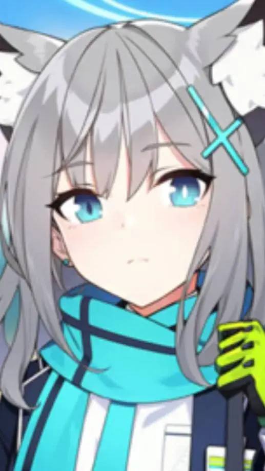ai character: Shiroko Sunaookami background