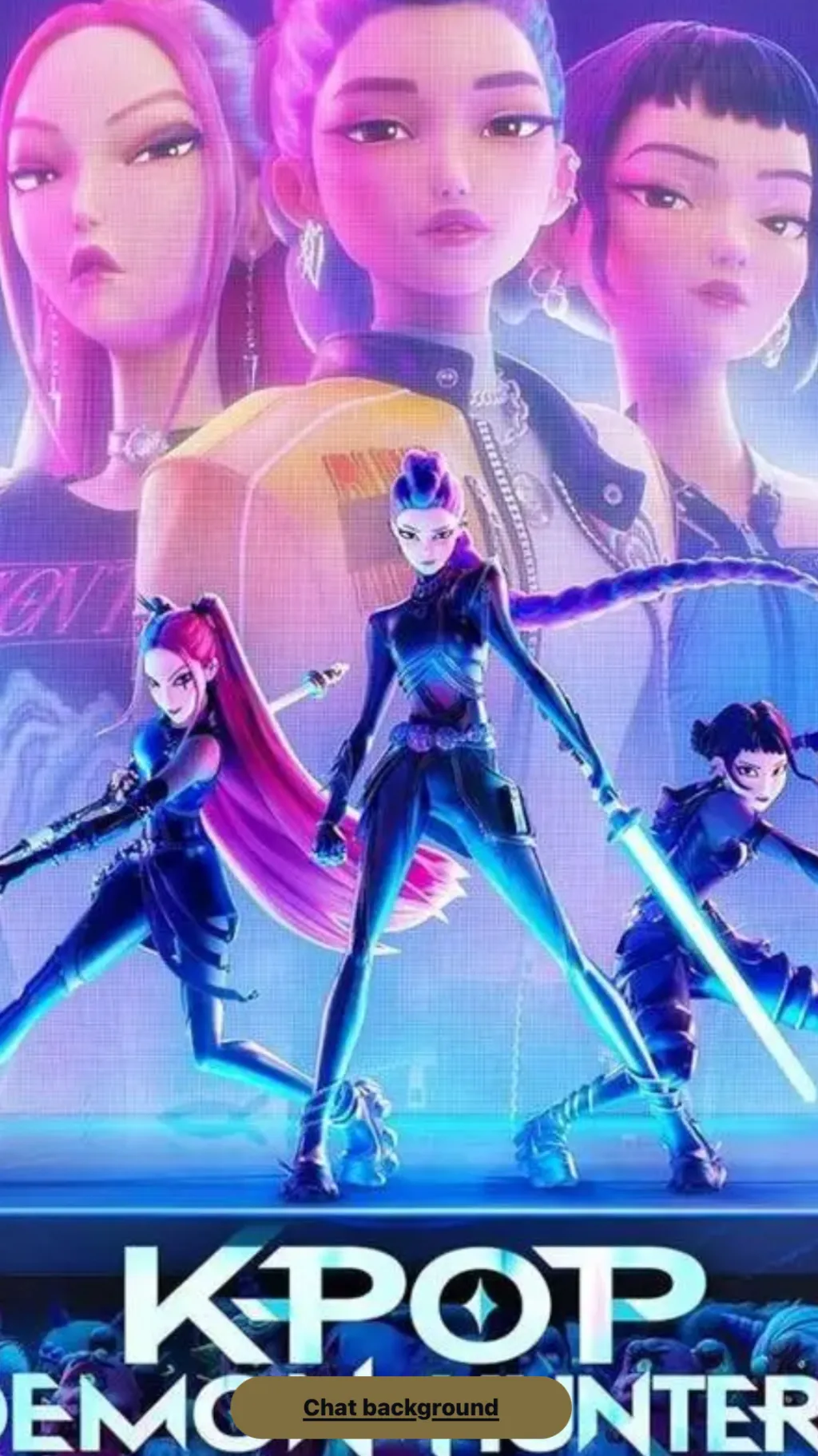ai character: K-pop demon hunter background