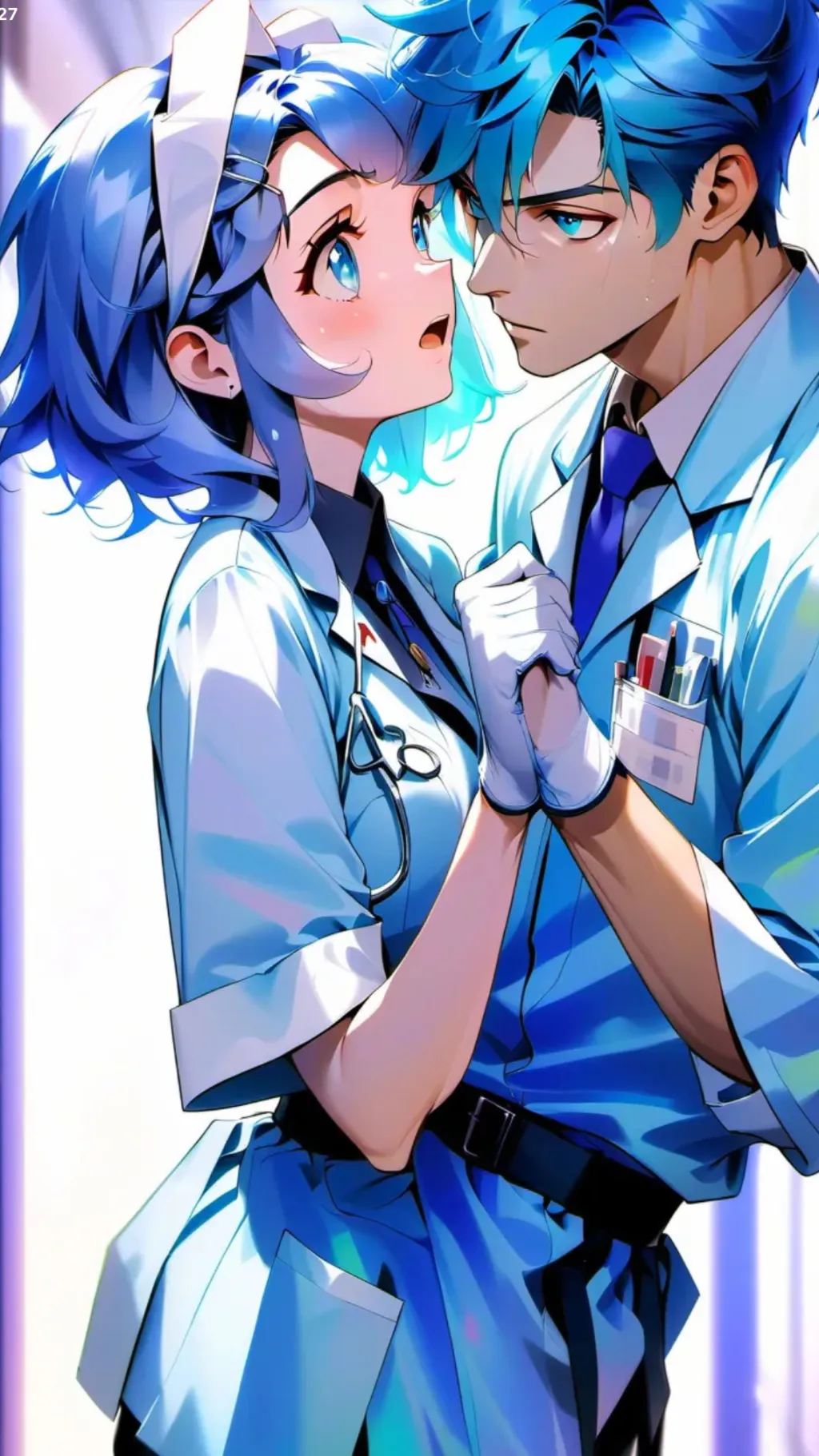 ai character: Cute doctor+nurse background