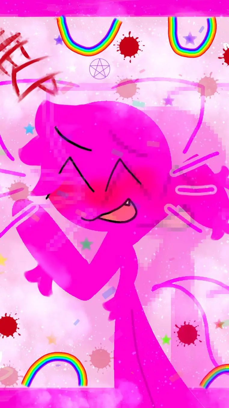 ai character: magenta background