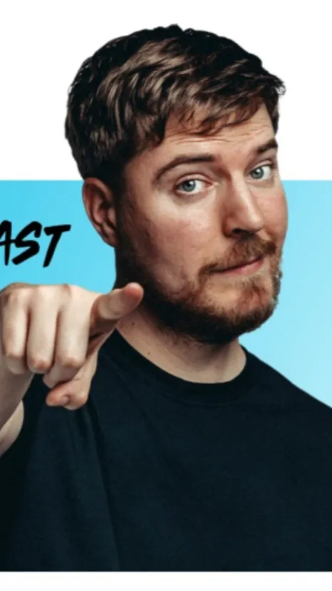 ai character: MR.Beast. ￼ background