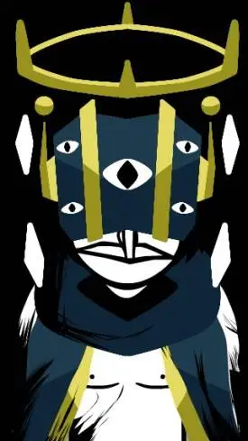 ai character: eyes gutiar god background