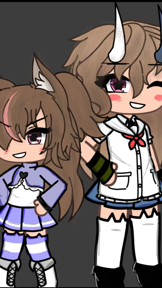 ai character: Mila and Riley  background