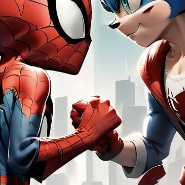 chat with ai character: Spiderman vs Sonic