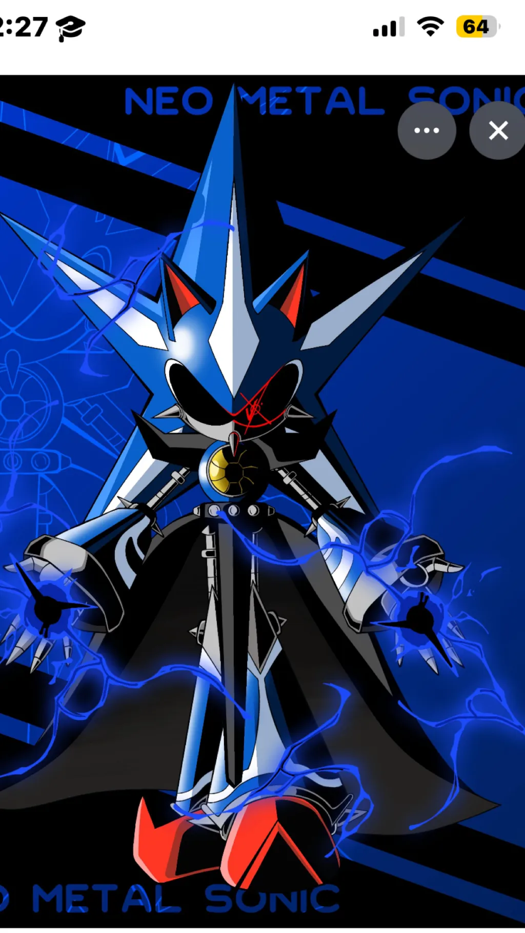 ai character: Neo metal sonic  background