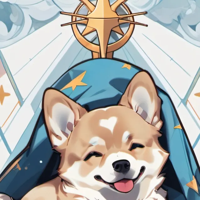 chat with ai character: dog in blanket