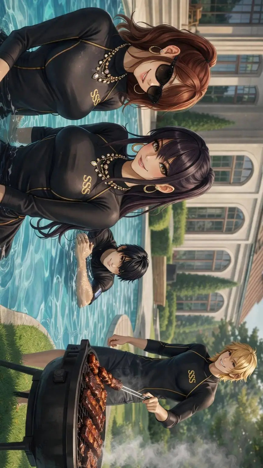 ai character: four Siblings  background