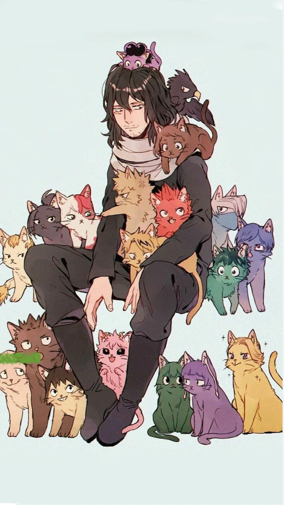 ai character: Mha cats! background