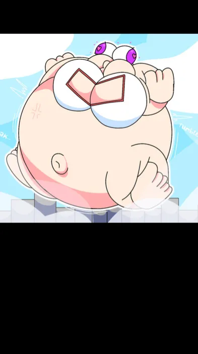 ai character: Skyblue bloatedube background