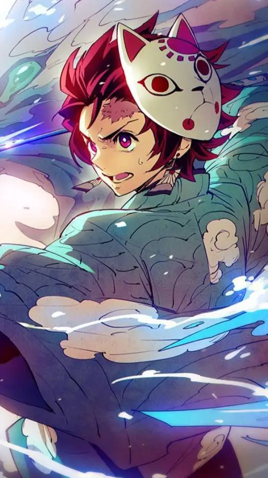 ai character: Tanjiro Kamado 🟩⬛💖 background