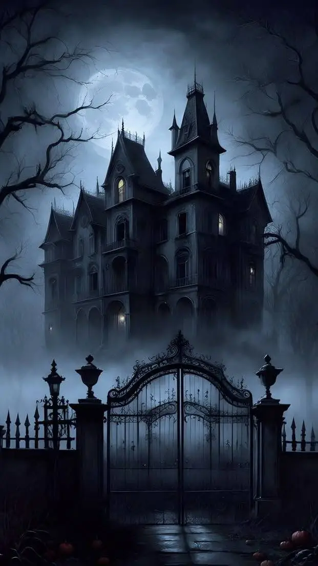 ai character: (hounted house) background