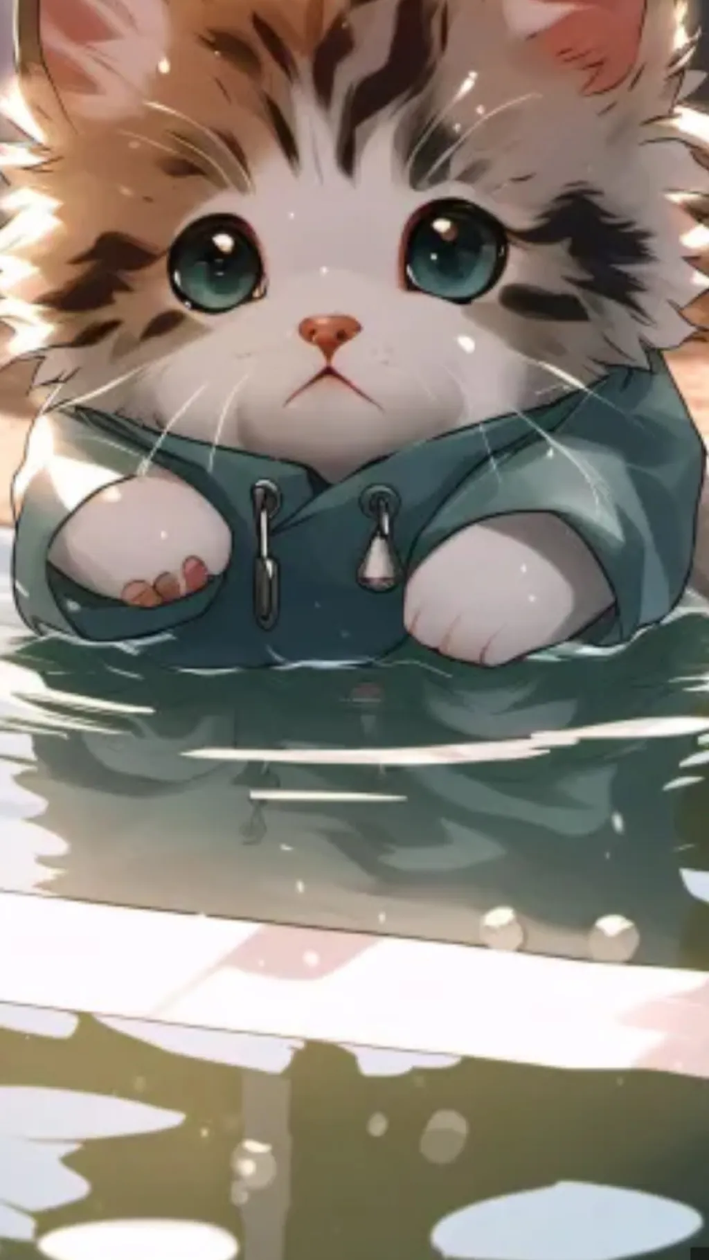 ai character: Baby smurf cat background