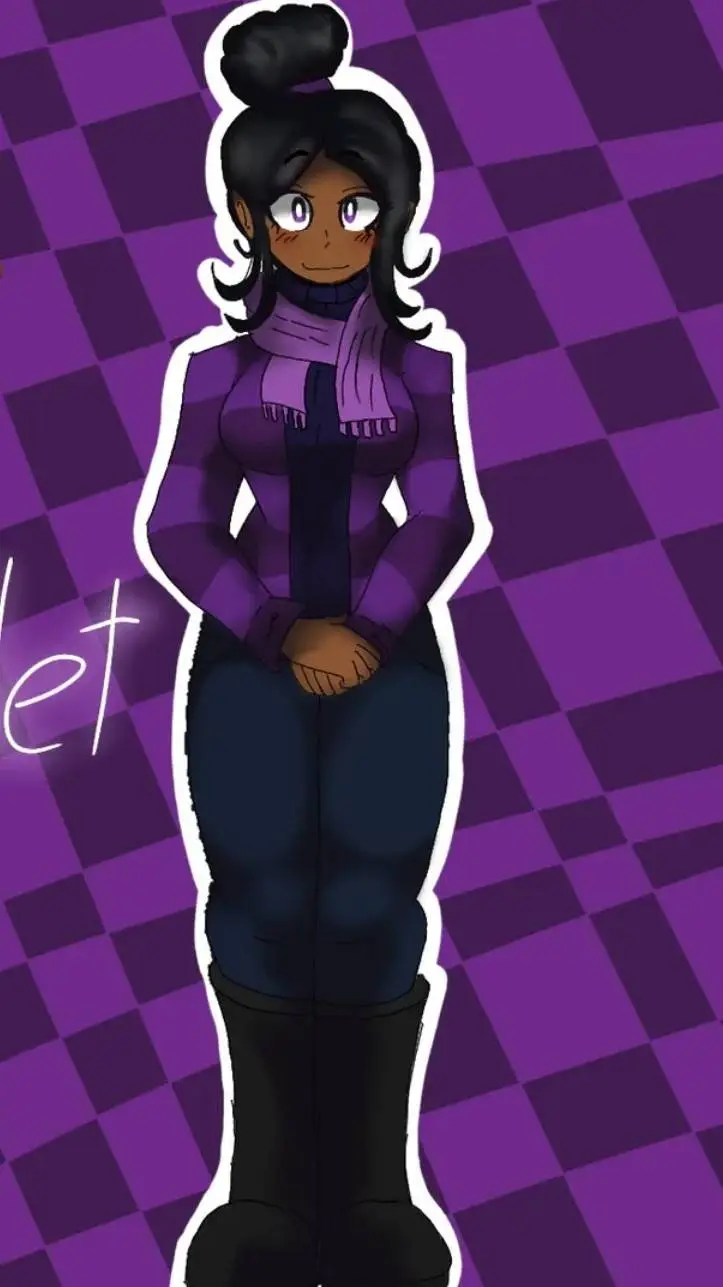 ai character: Violet background