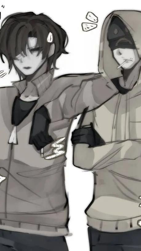 ai character: Masky & Hoodie background