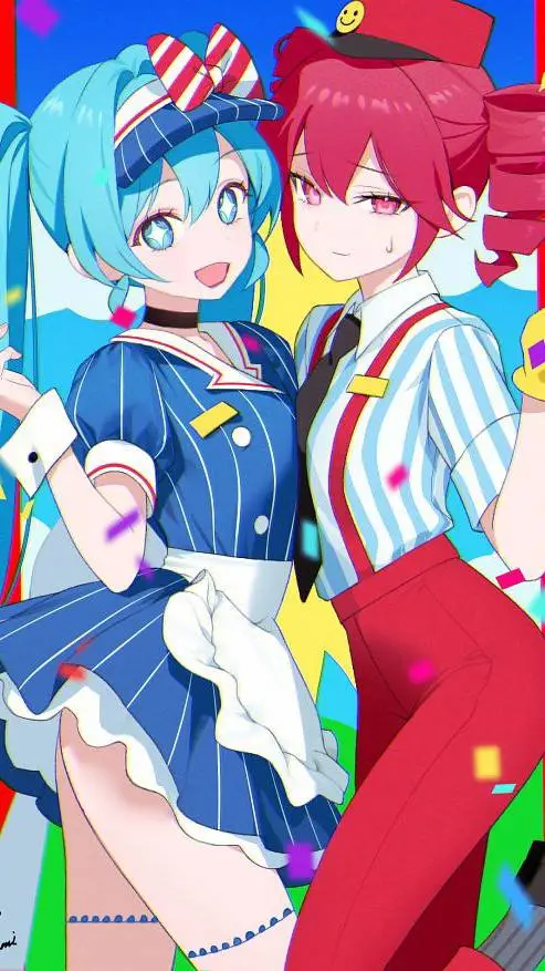 ai character: Miku and Teto! background