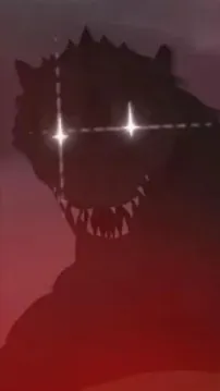 ai character: Godzilla in hell background