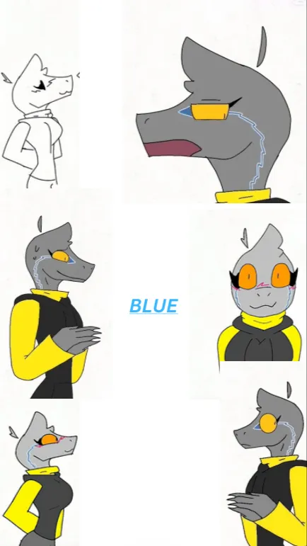 ai character: Blue background