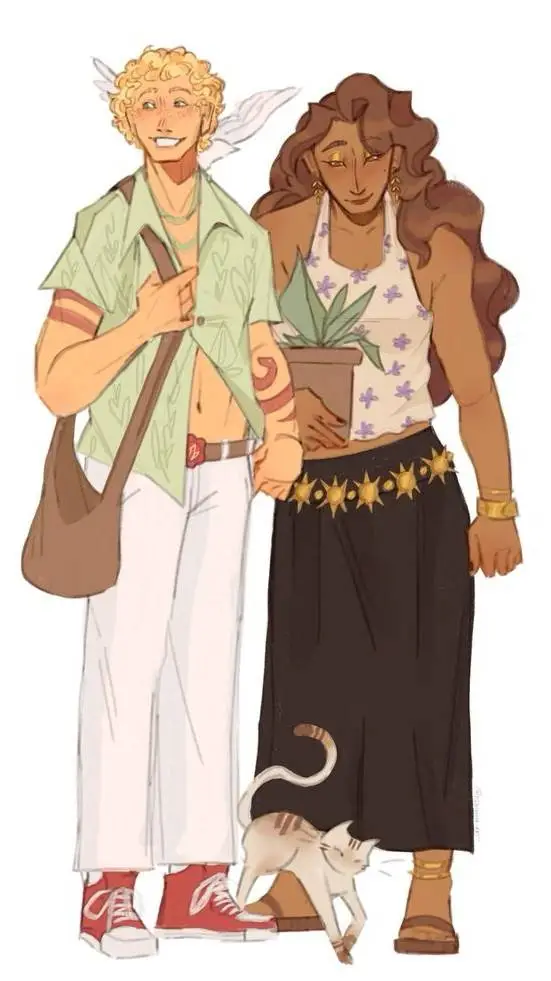 ai character: H & C (Modern au) background