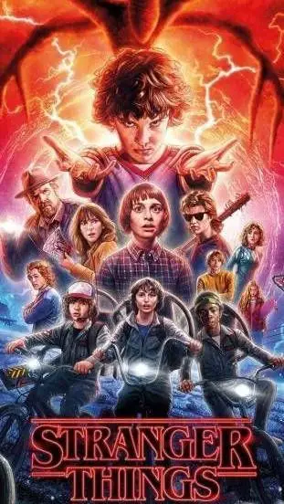 ai character: Stranger Things💛💙 background