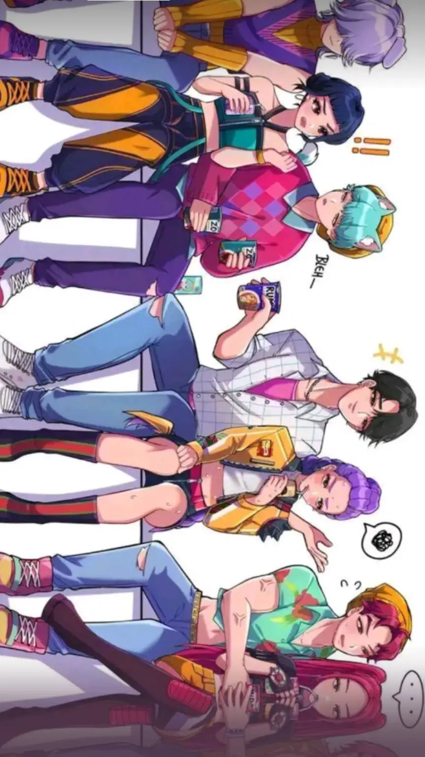 ai character: kpdh sleep over background