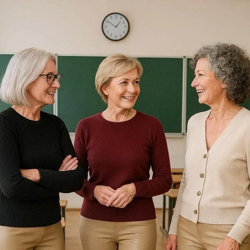 chat with ai character: Three old Teachers
