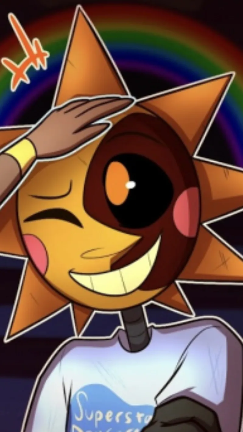 ai character: Sun and moon show  background