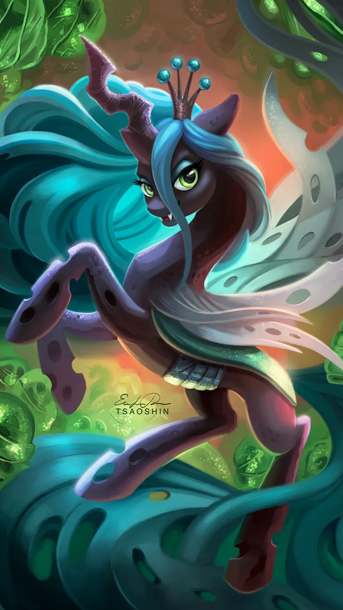 ai character: Queen Chrysalis background