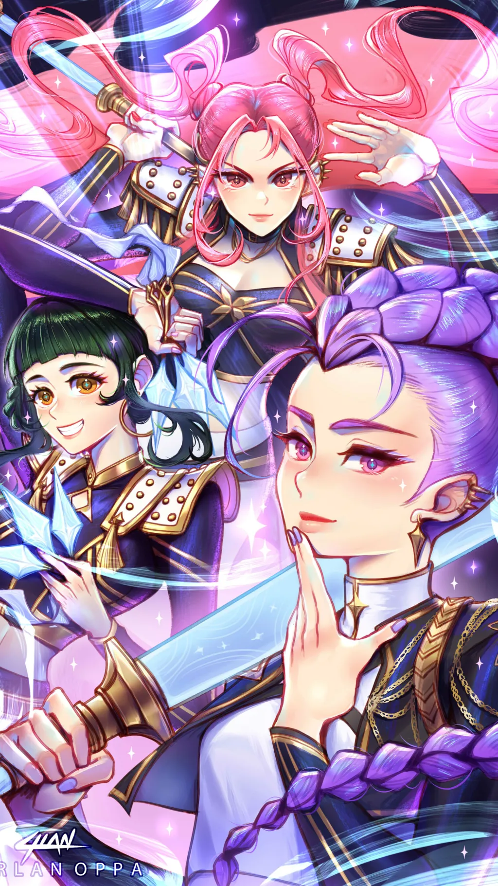 ai character: Huntrix  background