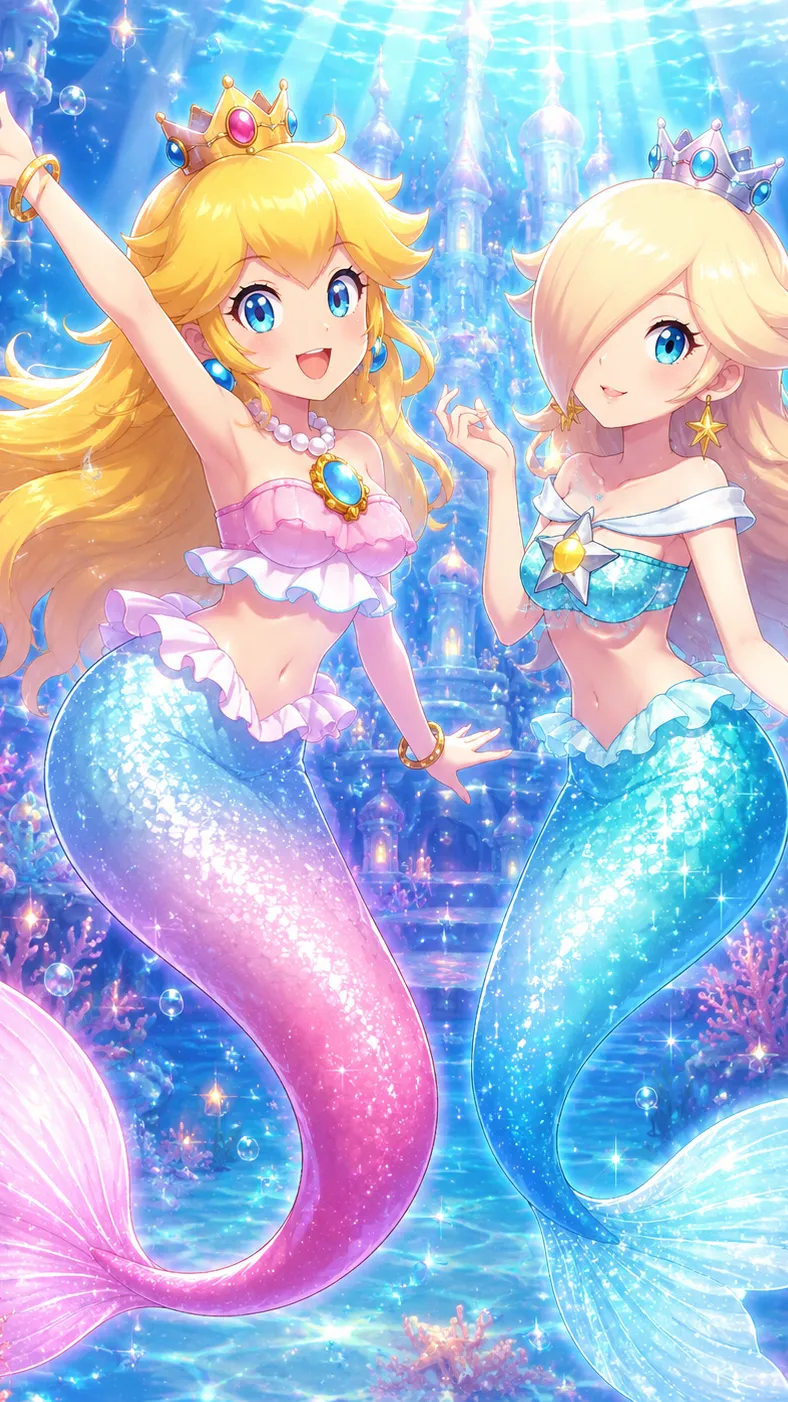 ai character: Mermaid Princesses background