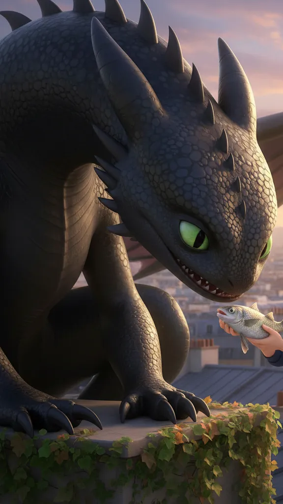 ai character: Toothless ￼ background