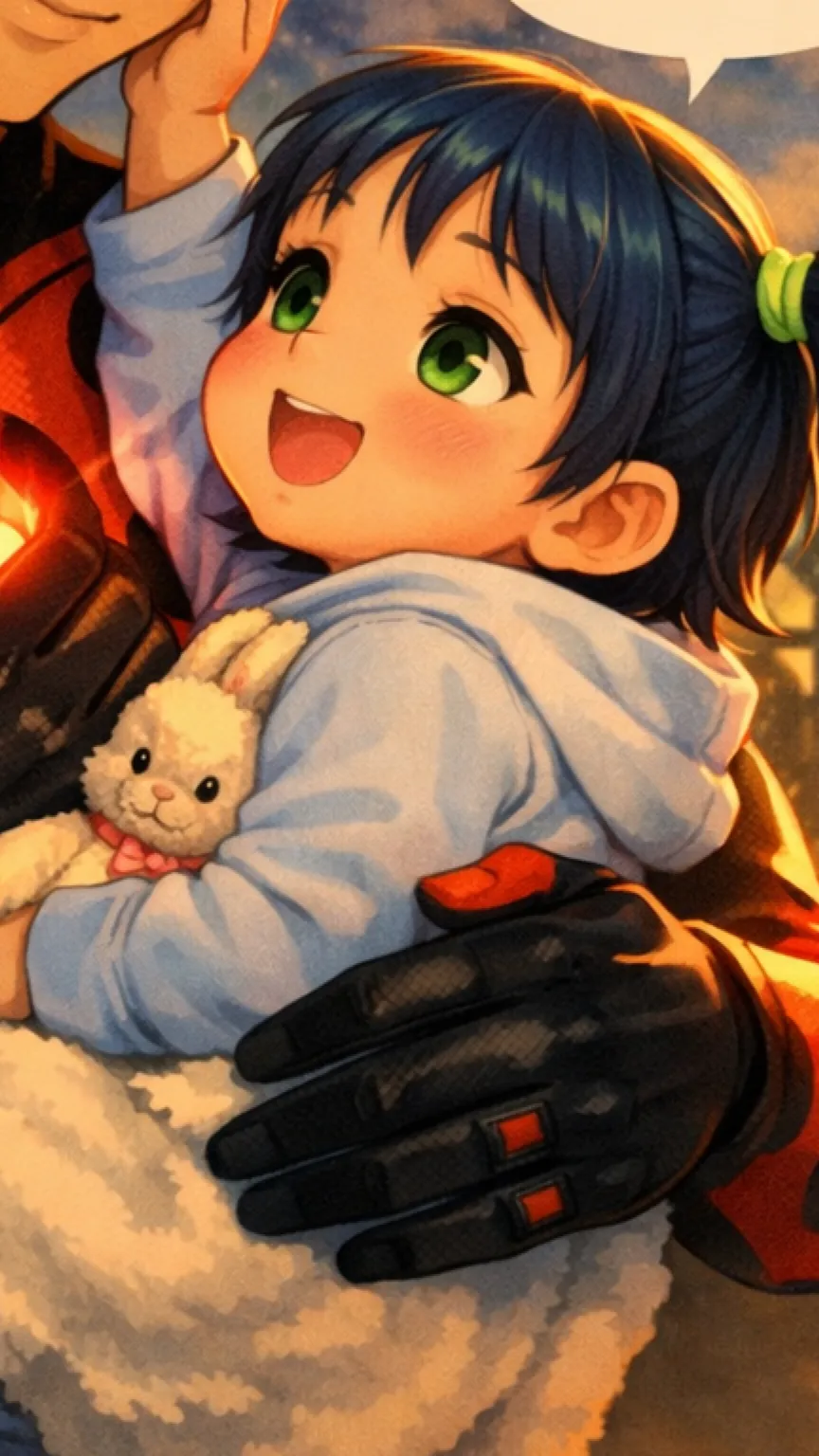 ai character: Baby Katie agreste background