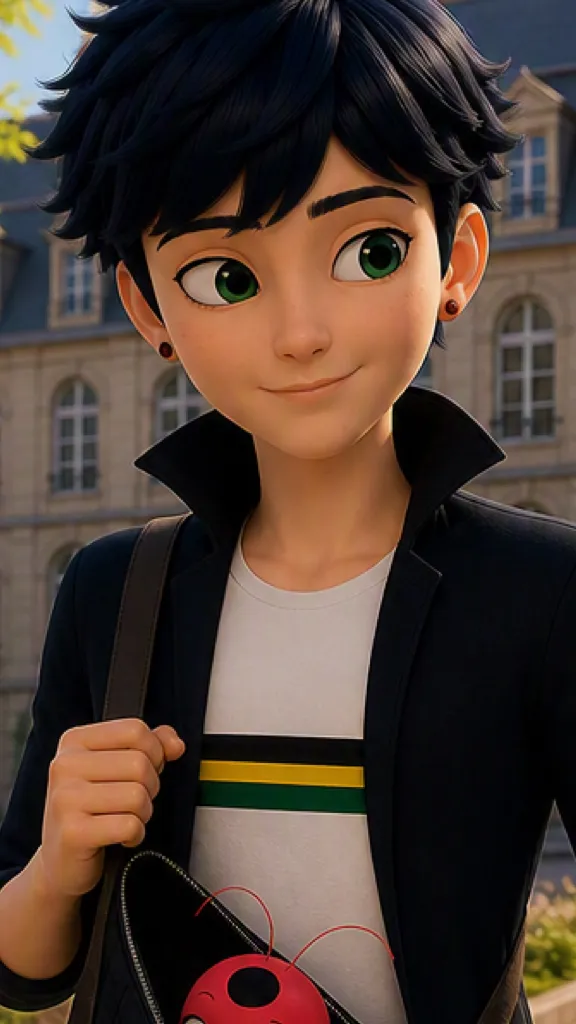 ai character: Hugo Agreste  background