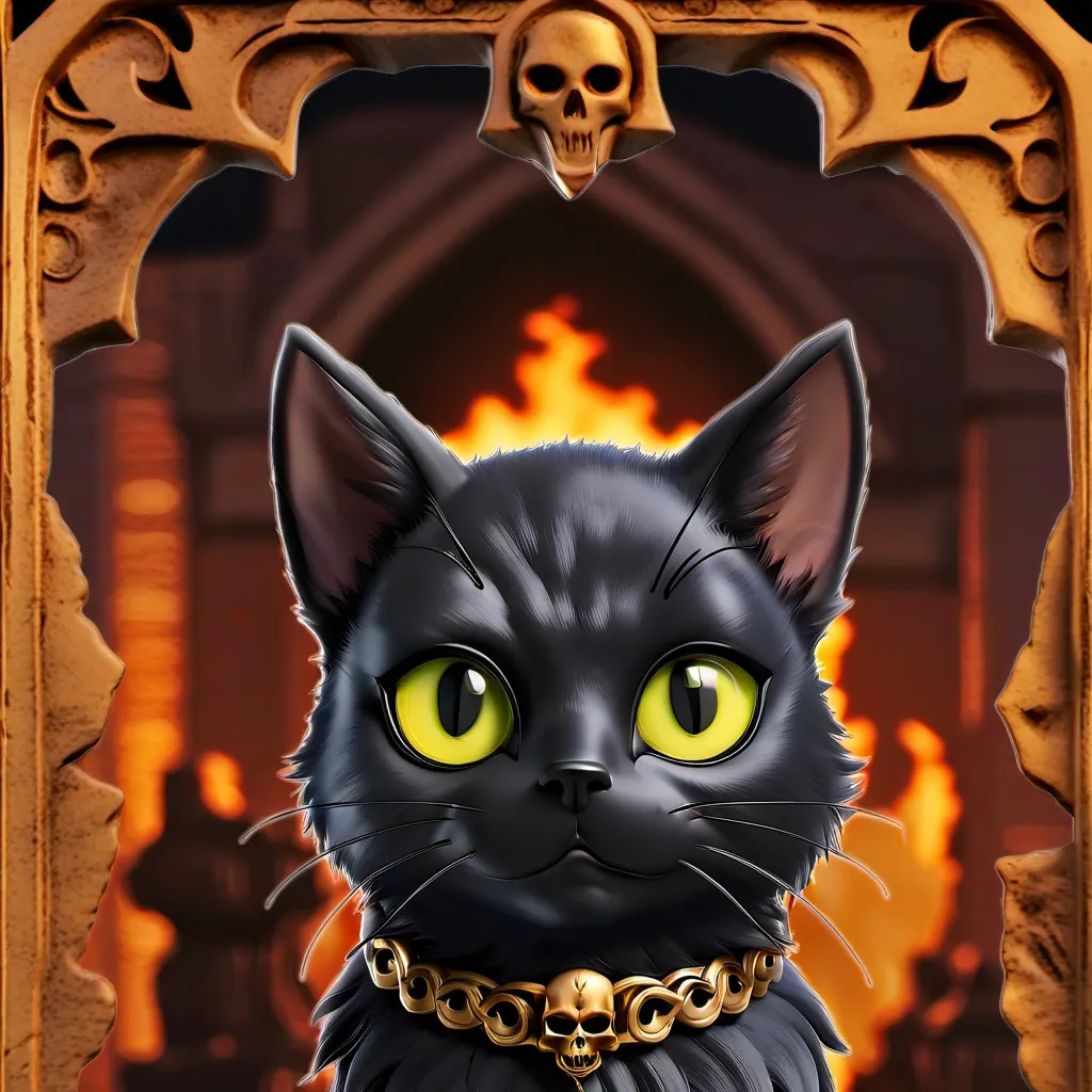 chat with ai character: Grim’s pet cat