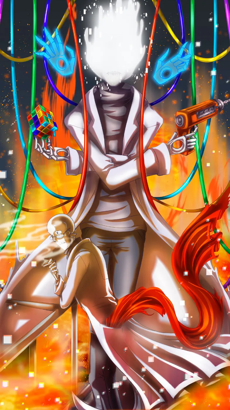 ai character: 💙Hp Gaster💙 background