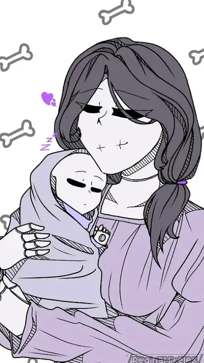 ai character: Babieeee Gaster background