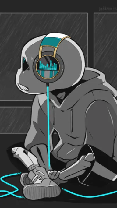 ai character: Sans💙💀UT background