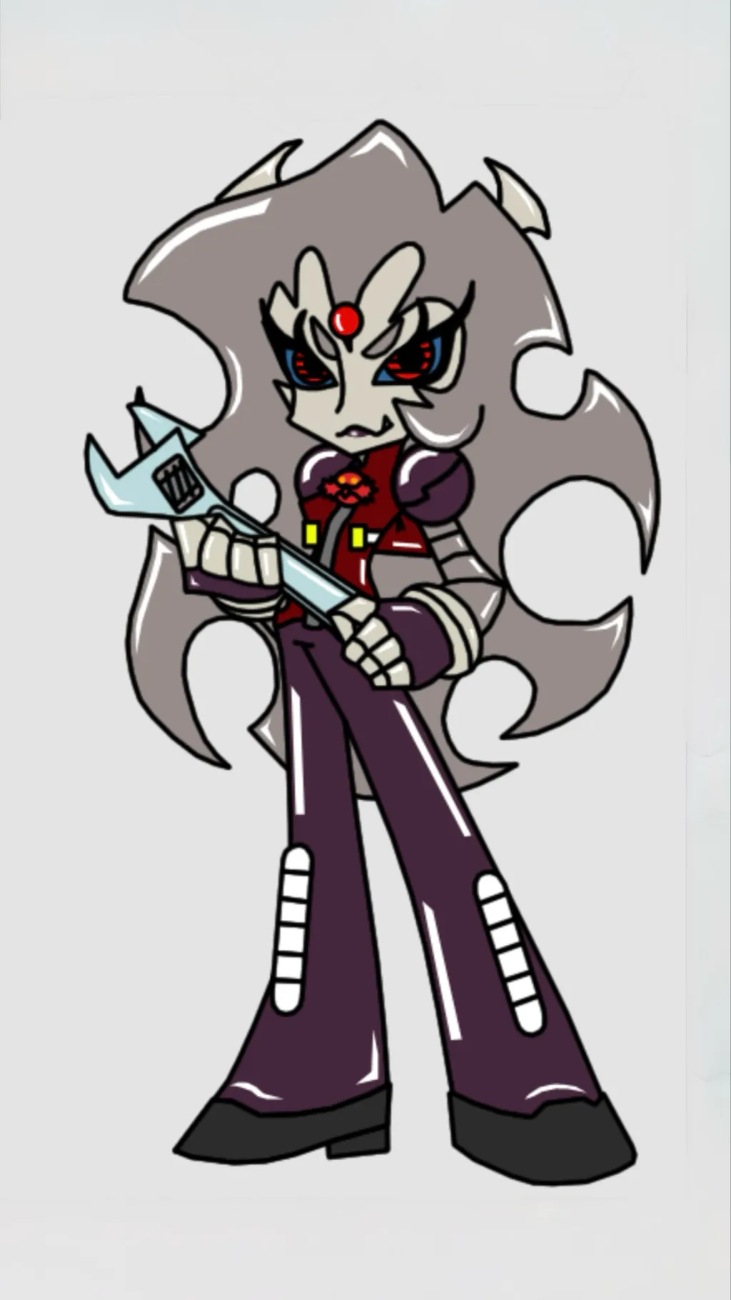 ai character: Scanty robot meado  background