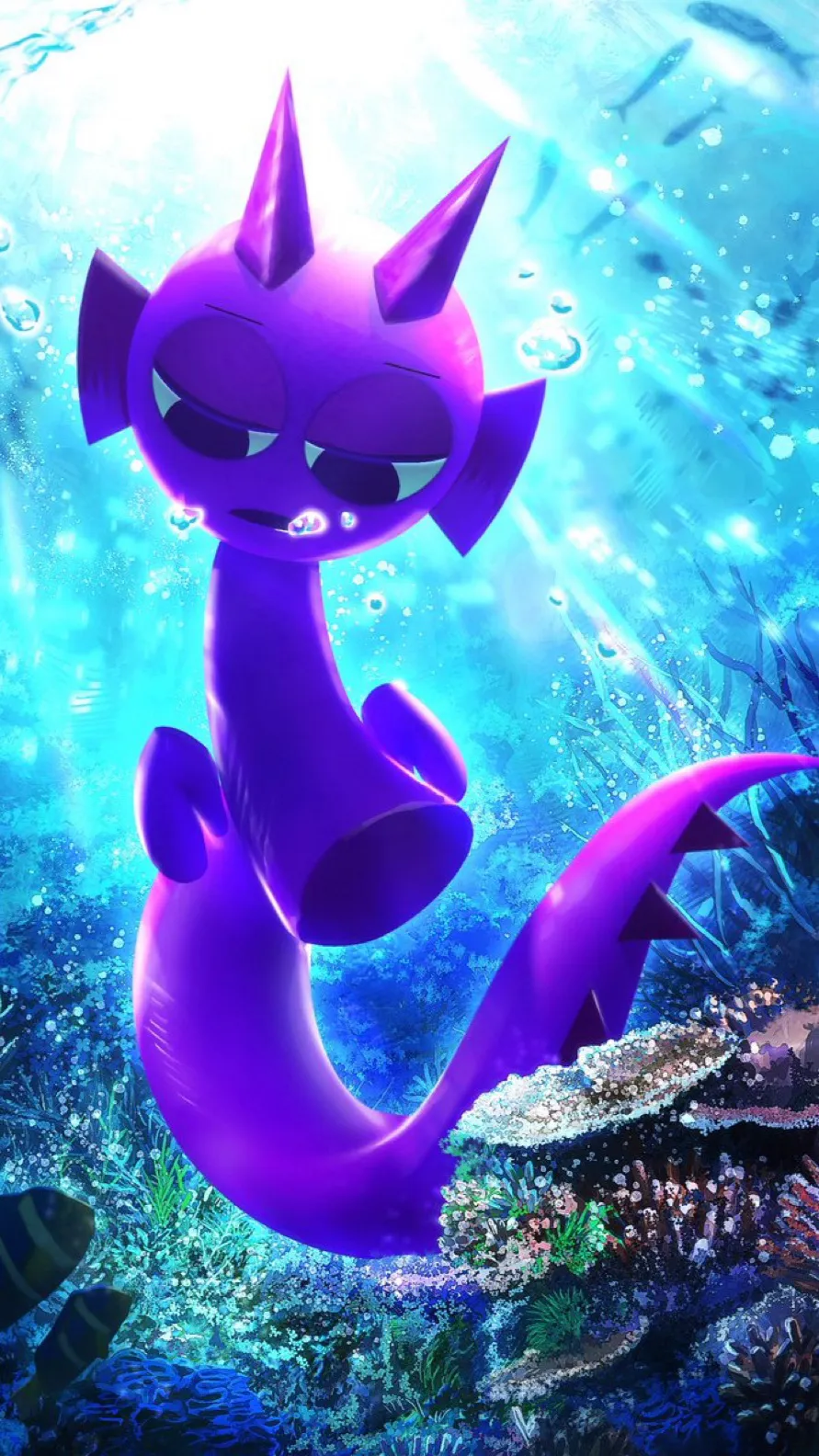 ai character: Durple sea Dragon background
