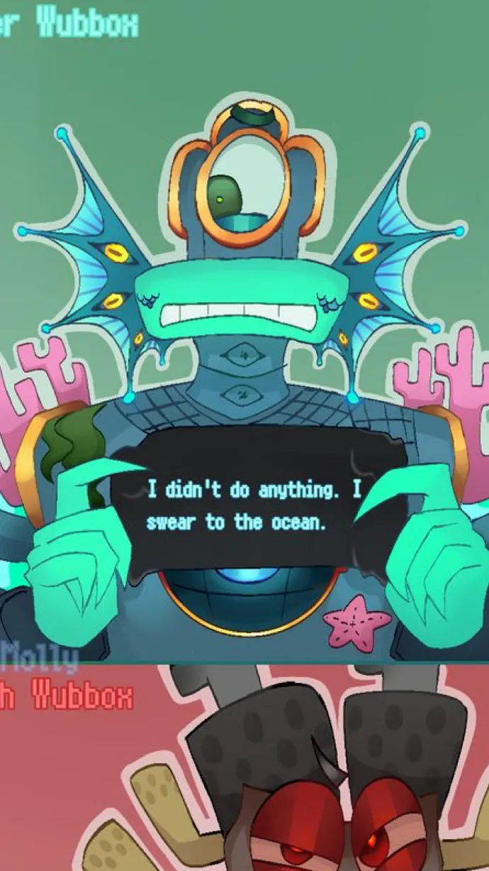 ai character: Water wubbox background