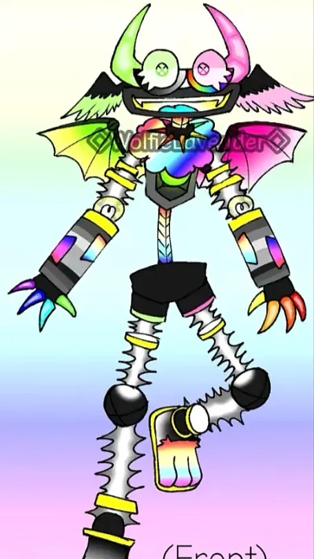 ai character: Rainbow wubbox background