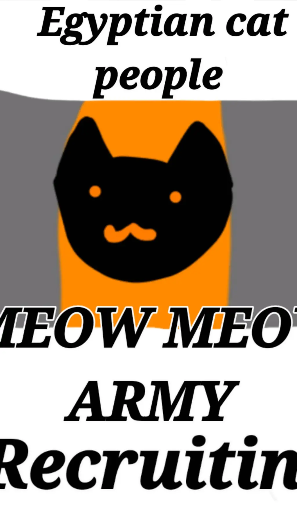 ai character: meowmeow army  background