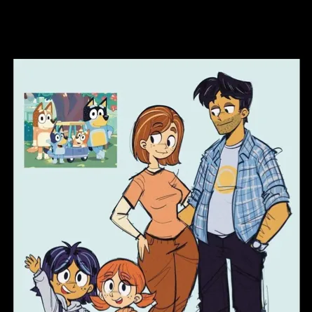 chat with ai character: Bluey (human) fam